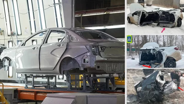У Lada Vesta отрывает заднюю часть при ДТП?