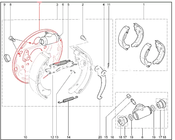 Щит заднего тормоза для Lada Granta, Kalina, Priora