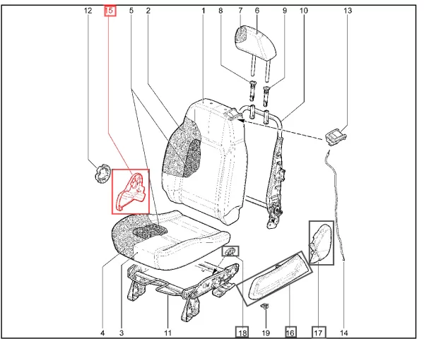 Облицовка сиденья водителя внутренняя правая для Lada Niva Legend, 4x4, Urban