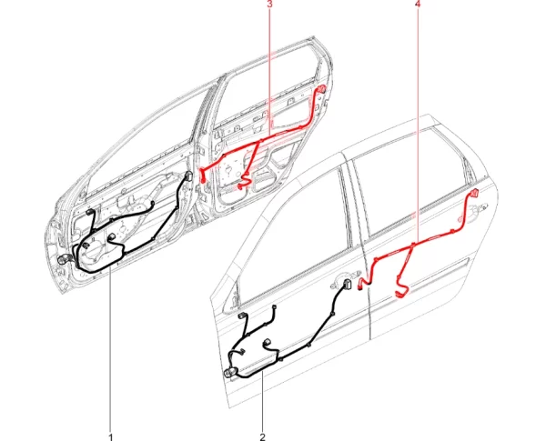 Жгут проводов задней двери 21900372454600 для Lada Granta, Kalina-2
