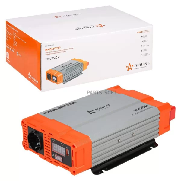Инвертор 12В-220В, 1000 Вт (API-1000-07)