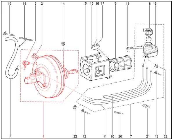 Усилитель тормозов вакуумный в сборе для Lada Niva Legend, 4x4