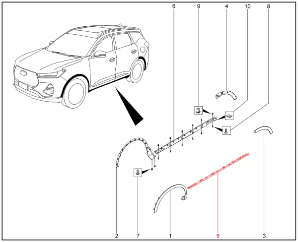 Обтекатель порога для XCITE X-Cross 8, Chery Tiggo 8 Pro
