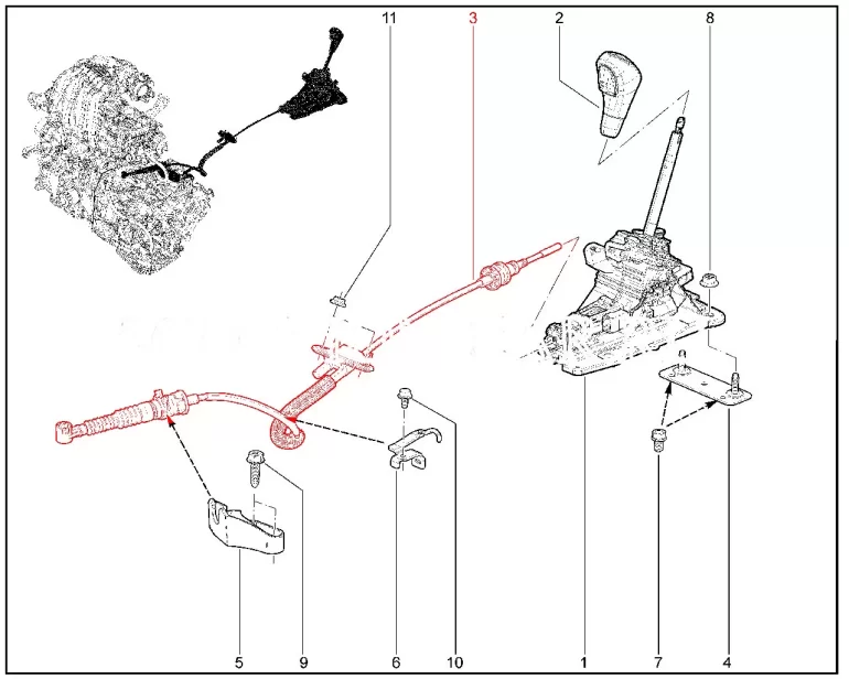 Какой артикул и длинна троса МКПП на Весте?