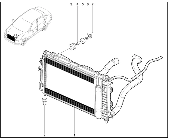 Радиатор, конденсатор, ресивер и электровентилятор в сборе (ВАЗ 8кл. МКП) для Lada Granta FL