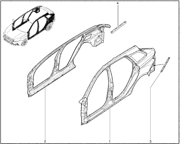 Боковина кузова наружная для Lada Vesta SW универсал