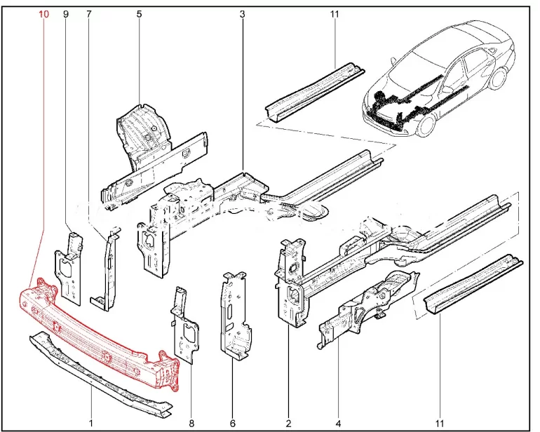 В чем различия усилителей (балок) переднего бампера Vesta NG 2023?