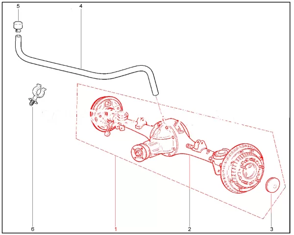 Мост задний с тормозами и тросом ручного привода тормоза (с АБС) для Lada Niva Travel, Chevrolet