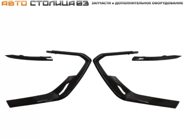 Молдинги бампера черный глянец (антихром) для Lada Vesta NG