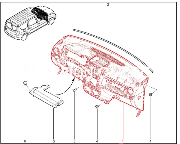 Панель приборов (торпедо) для Lada Largus FL