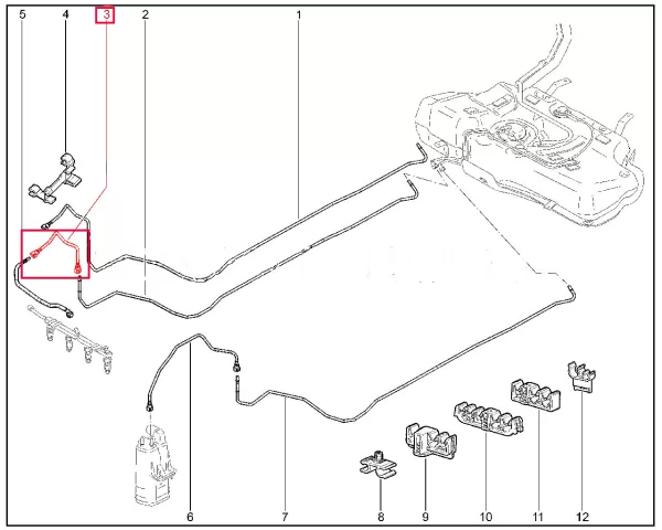 Трубка переднего топливного трубопровода 8450006364 ДВС ВАЗ 1.8л для Lada Vesta