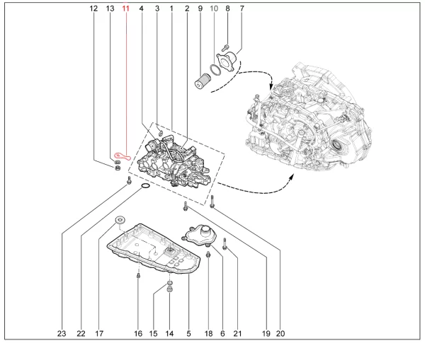 Рычаг привода ручного переключения клапана вариатора WLY для Lada Vesta NG, Iskra