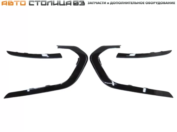 Молдинги бампера черный глянец (антихром) для Lada Largus FL