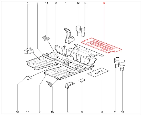Панель пола (катафорез) для Lada Niva Legend, 4x4, Urban