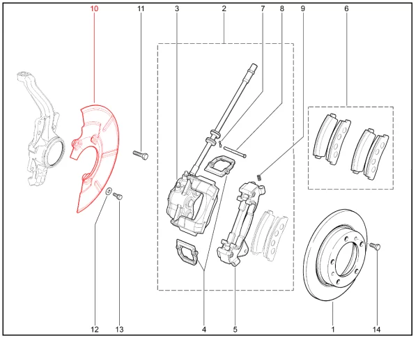Кожух защитный переднего тормоза для Lada Niva Sport