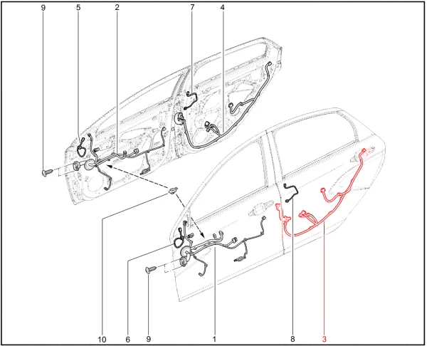 Жгут проводов задней двери в сборе для Lada Vesta