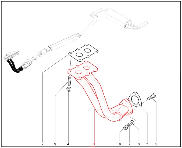 Труба приёмная глушителя с нейтрализатором в сборе для Lada Niva Sport
