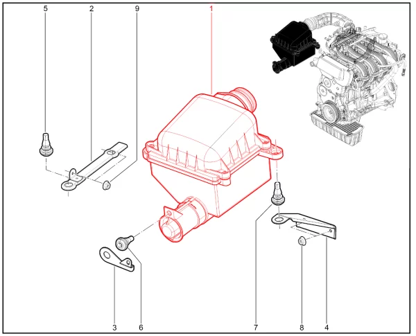 Фильтр воздушный с заборником в сборе для Lada Niva Sport