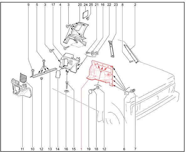 Обивка боковины средняя в сборе для Lada Niva Sport