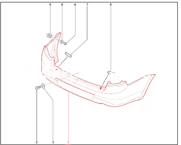 Бампер задний CROSS (под окраску) для Lada Granta Cross