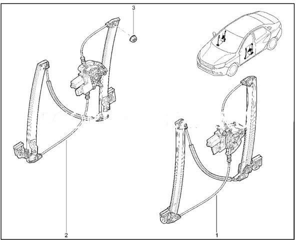 Электростеклоподъемник передней двери для Lada Vesta