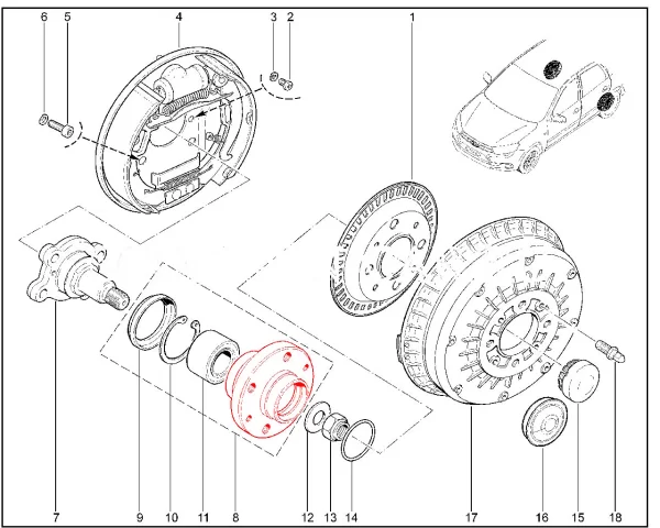 Ступица заднего колеса для Lada Granta, Kalina, Priora, 110, Samara