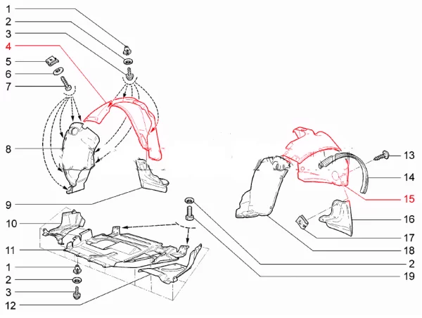 Щиток крыла для Lada Kalina-1