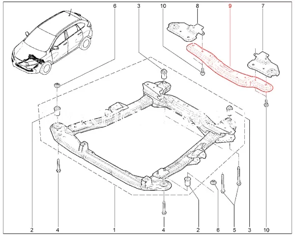 Траверса (окраска) для Lada XRAY Cross