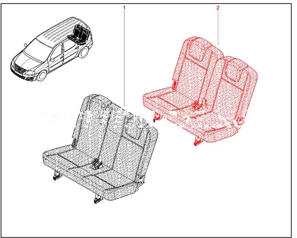 Сидение 3-ряда (версия Е2 Tropic) для Lada Largus