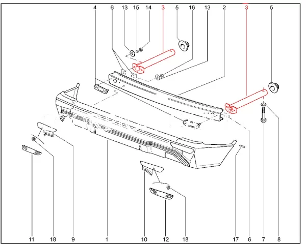 Кронштейн заднего бампера в сборе для Lada Niva Bronto