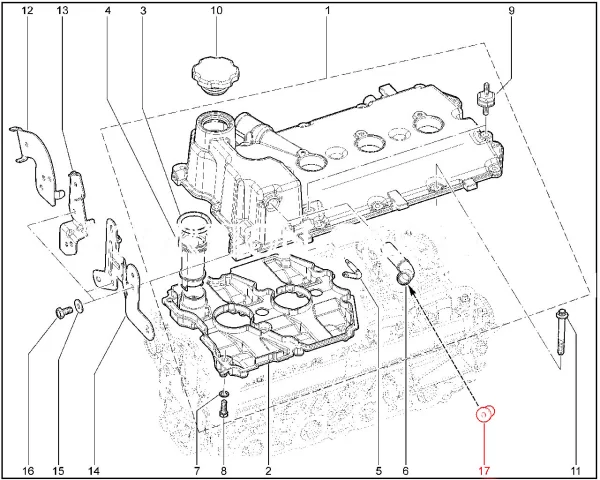 Втулка трубки отводящая вентиляции картера двигателя ВАЗ для Lada Vesta