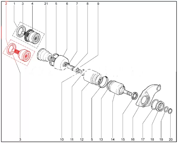 Шарнир наружный в сборе (без АБС) для Lada Niva Legend, 4x4