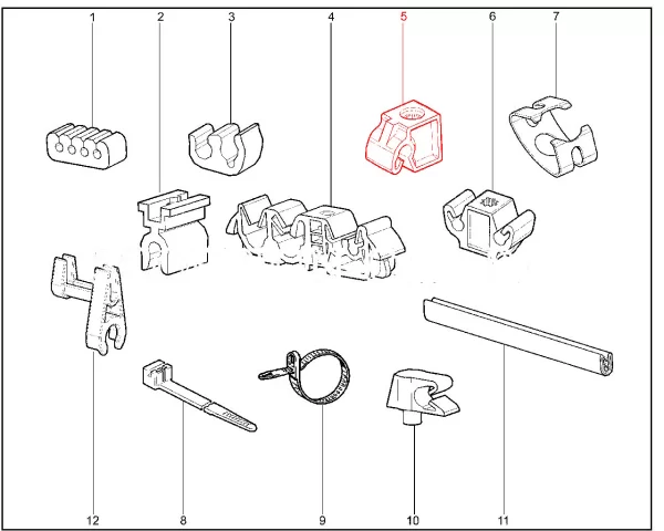 Скоба одноместная крепления тормозной трубки для Lada Granta, Kalina-2, Vesta
