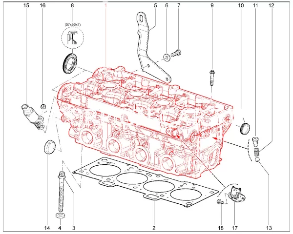 Головка цилиндров без шпилек в сборе двигателя ВАЗ 21179 1.8л