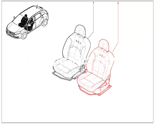 Сиденье переднее левое Top Grey для Lada XRAY