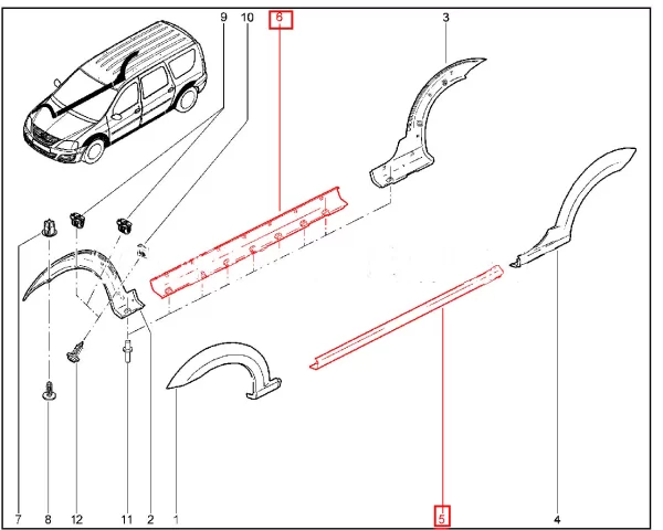 Облицовка порога для Lada Largus Cross FL
