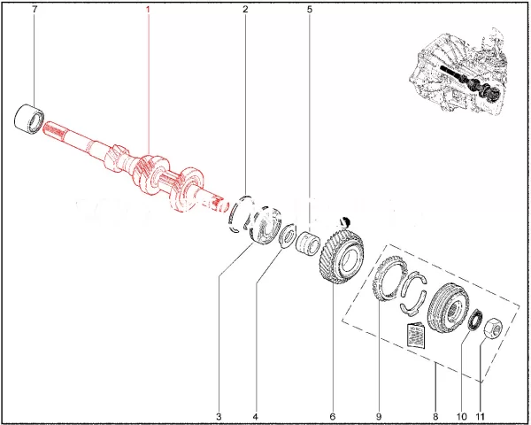 Вал первичный (КПП JH3) для Lada Vesta