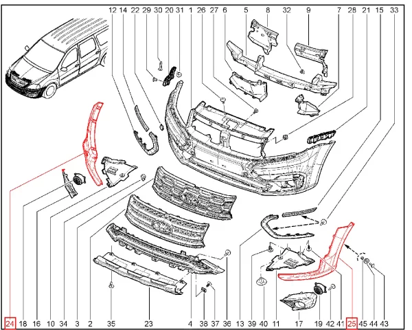 Накладка переднего бампера для Lada Largus FL Cross