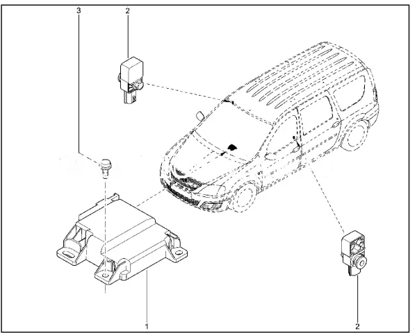Блок управления подушками безопасности для Lada Largus FL