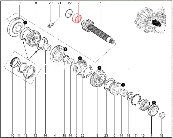 Подшипник вторичного вала передний (КПП JH3) SNR для Lada Vesta