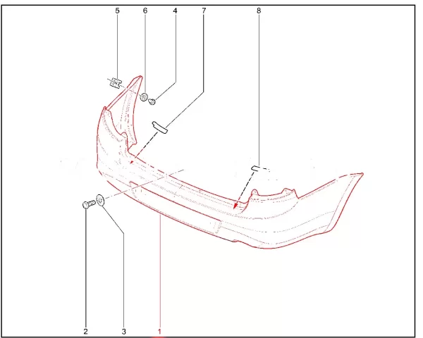 Бампер задний под датчики парковки для Lada Granta Cross