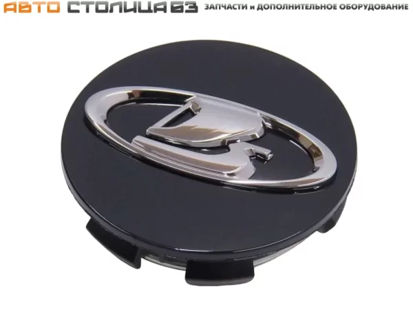 Колпак литого диска с пружиной (черный с хромом) для LADA