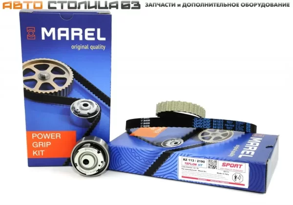 Комплект ГРМ 8-клапанные двигатели ВАЗ (металлический ролик, ремень тефлон) MAREL SPORT