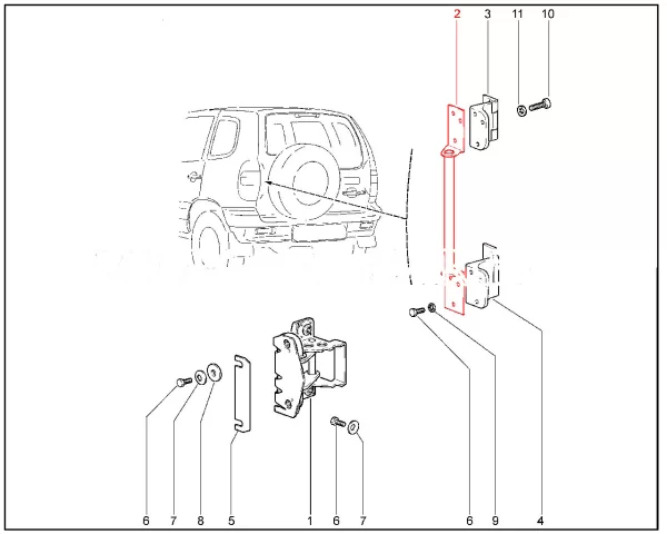 Соединитель петель двери задка в сборе для Lada Niva Travel, Chevrolet