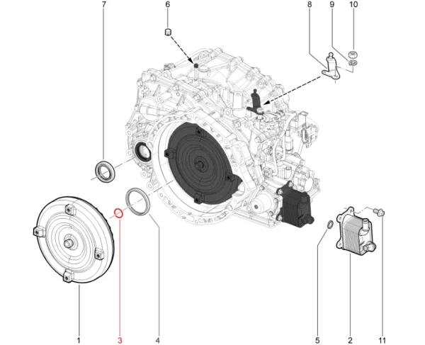 Кольцо уплотнительное гидротрансформатора вариатора WLY для Lada Vesta NG, Iskra