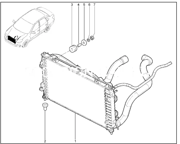 Радиатор с трубопроводами и электровентилятором для Lada Granta, Kalina-2