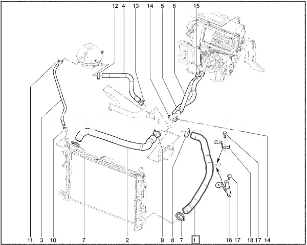 Шланг отводящий радиатора (с МКПП) для Lada Vesta