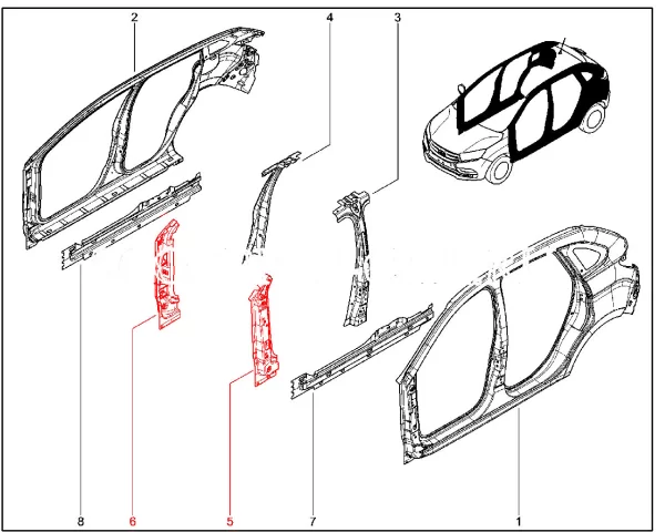 Усилитель передней стойки для Lada XRAY