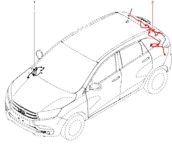 Жгут проводов задний левый 241631964R для Lada XRAY