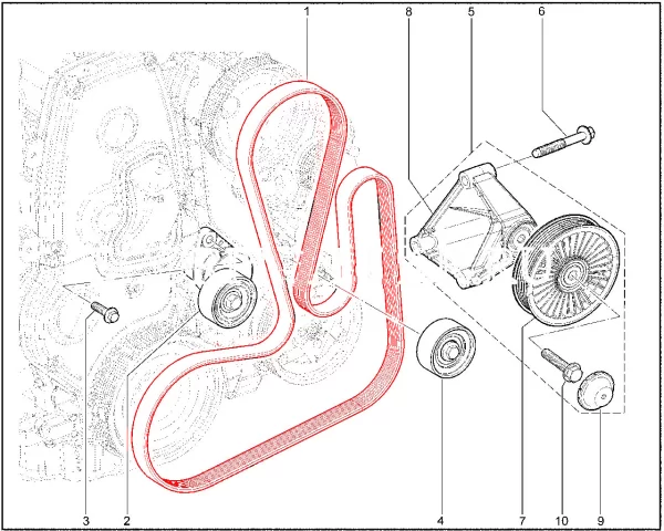 Ремень генератора 6РК1778 (ДВС ВАЗ 11189 с ГУР и КУ) Gates для Lada Largus